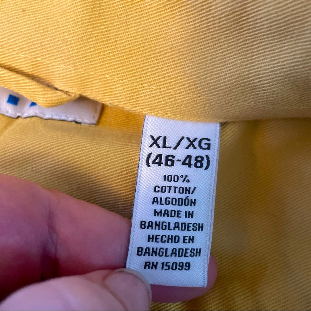 Covington men’s XL long sleeved 100% cotton shirt. Color is yellow. New with tag - Picture 10 of 12